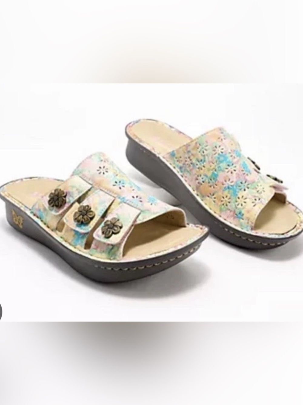 NIB Alegria Julee Earth Goddess Pastel Floral Sandals EU 41 Wide (US 10.5-11)